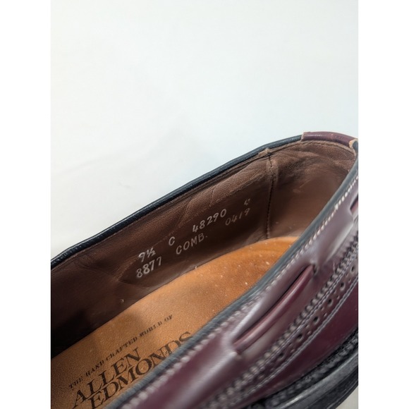 Allen Edmonds Mens Berwick Tassel Loafers‎ SZ 9.5 C Burgundy Wingtip Dress Shoes main image 5
